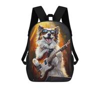 sinyumoney Dog Playing Guitar Art Print Sacs À Dos, Sac À Dos Enfant, Sac D'école, Sac À Dos De Voyage Imprimé En 3D, Accessoire De Mode, Sac À Dos Imperméable Pour Enfants 17inch