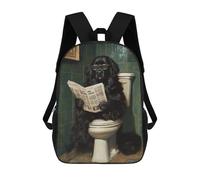 sinyumoney Dog Reading Newspaper on Toilet-45 Sac À Dos Enfant, Cartable, Sacs À Dos Scolaires Imprimés En 3D Pour Élèves Du Primaire Et Du Collège, Cadeau D'anniversaire Pour Adolescents 17inch