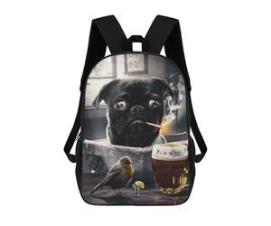 sinyumoney Dog Smoking And Drinking Sacs À Dos Imprimés En 3D Pour Enfants, Sacs D'école Tendance Pour Garçons, Élèves Du Primaire Et Du Collège 17inch
