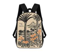 sinyumoney Dolce Far Niente Tropical Landscape Art Sac À Dos Scolaire Pour Enfants, 43 Cm (17 Pouces), Imprimé En 3D, Pour Garçons, Élèves Du Primaire Et Du Collège