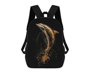 sinyumoney Dolphin Gold Dark Sac À Dos Scolaire Pour Filles Et Garçons, Grande Capacité, Léger, Pour Enfants Et Étudiants 17inch