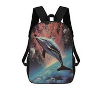 sinyumoney Dolphin in 60s Rock Album Sacs À Dos Imprimés En 3D Pour Enfants, Sacs D'école Tendance Pour Garçons, Sacs De Voyage, Sacs Scolaires Pour Élèves Du Primaire 17inch