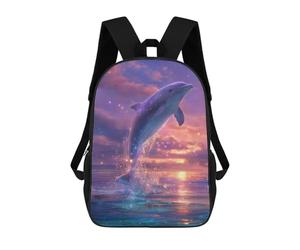 sinyumoney Dolphin Leaping Into Starry Sky Sacs À Dos Pour Enfants, Sac À Dos Scolaire Imprimé En 3D Pour Enfants, Sac À Dos De Voyage, Sac À Livres Pour Enfants 17inch Sac D'école