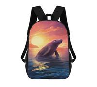 sinyumoney Dolphin Sunset Sac À Dos Scolaire Pour Enfants Imprimé En 3D, Idéal Pour Les Voyages Et Les Lectures, Pour Les Garçons Et Les Élèves Du Primaire 17inch