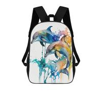 sinyumoney Dolphins Head Watercolor Sacs À Dos Pour Enfants, Sac À Dos Scolaire Imprimé En 3D Pour Enfants, Sac À Dos De Voyage, Sac À Livres Pour Enfants 17inch Sac D'école