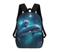 sinyumoney Dolphins in Cosmic Waters Sacs À Dos Pour Enfants, Sac À Dos Scolaire, Sac À Dos Imprimé En 3D Pour Enfants, Sac À Dos De Voyage, Sac À Livres, Sac D'école Pour Enfants 17inch