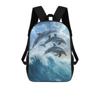 sinyumoney Dolphins Leaping Wave Sac À Dos Scolaire Imprimé En 3D Pour Garçons Et Filles, Sac À Dos Pour Enfants, Sac De Voyage 17inch