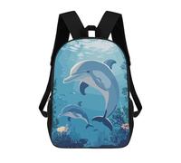 sinyumoney Dolphins Underwater Sac À Dos Scolaire Pour Enfants, Sac D'école Imprimé En 3D, Sac D'école Tendance Pour Garçons, Élèves Du Primaire Et Du Collège 17inch