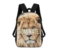 sinyumoney Dominate Lion Motivation Sacs À Dos Imprimés En 3D Pour Enfants 17inch Sacs À Dos Tendance Et Décontractés Pour La Journée, Sacs De Voyage, Sacs À Dos D'extérieur Pour Garçons Et Filles
