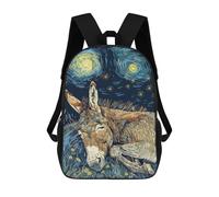 sinyumoney Donkey Sleeping Under Starry Night Sky Sac À Dos Scolaire Imprimé En 3D Pour Enfants, Sac À Dos Garçon/fille, Sac De Voyage Pour Enfants 17inch