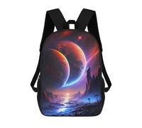 sinyumoney Double Planet Universe Sac À Dos Scolaire Pour Enfants, Sac D'école Imprimé En 3D, Sac D'école Tendance Pour Garçons, Élèves Du Primaire Et Du Collège 17inch