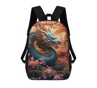 sinyumoney Dragon Amidst Cherry Blossoms -2 Sac À Dos Enfant, Cartable, Sac D'école, Motif Dessin Animé 3D, Sac Pour Ordinateur Portable, Pour Garçons Et Filles 17inch