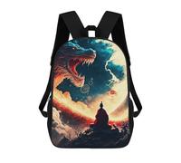 sinyumoney Dragon And Moon Meditation Sac À Dos Enfant, Sac D'école, Sac À Dos Imprimé 3D Avec Motif De Dessin Animé, Grande Capacité, Pour Garçons Et Filles 17inch