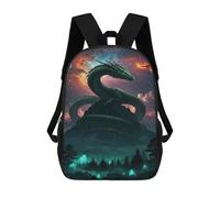 sinyumoney Dragon And Phoenix Fantasy Landscape Sacs À Dos Tendance Imprimés En 3D 17inch Sac D'école Décontracté Pour Enfants, Garçons, Élèves Du Primaire Et Du Collège