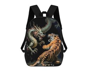 sinyumoney Dragon And Tiger Confrontation Sac À Dos Imprimé En 3D Pour Enfants, Sac À Dos Scolaire, Sac À Dos De Voyage Pour Enfants, Sac À Livres Grande Capacité, Sac À Dos Pour Enfants 17inch