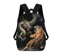 sinyumoney Dragon And Tiger Confrontation Sac À Dos Scolaire Pour Filles Et Garçons, Grande Capacité, Léger, Pour Enfants Et Étudiants 17inch