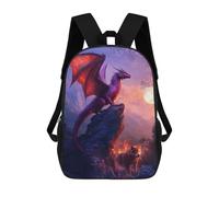 sinyumoney Dragon And Wolf Sacs À Dos Scolaires Pour Enfants, Sac D'école Imprimé En 3D Pour Garçons, Élèves Du Primaire Et Du Collège 17inch