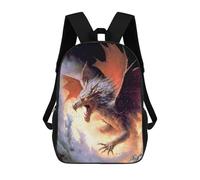 sinyumoney Dragon Breaks Through Stone Wall Sac À Dos Scolaire Pour Enfants, Grand Sac À Dos 3D, Cadeau Pour Enfants 17inch