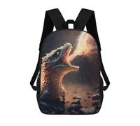 sinyumoney Dragon Breathing Fire Artwork Sac À Dos Scolaire Pour Enfants Imprimé En 3D, Idéal Pour Les Voyages Et Les Lectures, Pour Les Garçons Et Les Élèves Du Primaire 17inch