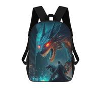 sinyumoney Dragon Confrontation in Cityscape Sac À Dos Scolaire Imprimé En 3D Pour Enfants, Sac À Dos De Voyage Tendance Et Décontracté Pour Écoliers 17inch