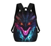 sinyumoney Dragon Head Artwork Sacs À Dos Tendance Imprimés En 3D 17inch Sac D'école Décontracté Pour Enfants, Garçons, Élèves Du Primaire Et Du Collège