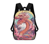 sinyumoney Dragon in Cherry Blossom Garden Sac À Dos Scolaire Imprimé En 3D Pour Garçons Et Filles, Sac À Dos Pour Enfants, Sac De Voyage 17inch