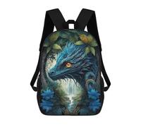 sinyumoney Dragon in Mandala Jungle Sac À Dos Enfant, Cartable Imprimé En 3D Pour Garçons Et Adolescents 17inch
