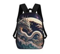 sinyumoney Dragon in The Moonlight Sac À Dos Scolaire Imprimé En 3D Pour Garçons Et Filles, Sac À Dos Pour Enfants, Sac De Voyage 17inch