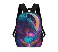 sinyumoney Dragon Moon Fantasy -12 Sac À Dos Scolaire Imprimé En 3D Pour Enfants, Sac À Dos De Voyage Tendance Et Décontracté Pour Écoliers 17inch