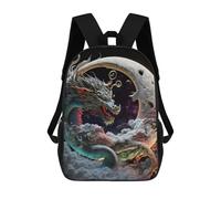 sinyumoney Dragon Moon Fantasy Art -2 Sac À Dos Scolaire Pour Enfants, Sac À Dos De Voyage Décontracté, Grand Sac À Dos Pour Garçons Et Filles 17inch