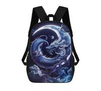 sinyumoney Dragon Moon Fantasy Art -5 Sac À Dos Scolaire Imprimé En 3D Pour Enfants, Sac À Dos De Voyage Tendance Et Décontracté Pour Écoliers 17inch