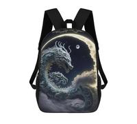 sinyumoney Dragon Moon Night Sky Sac À Dos Imprimé 3D Pour Enfants, Sac À Dos Léger Pour Écoliers Et Écoliers, Sac À Goûter Pour La Crèche 17inch
