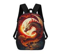 sinyumoney Dragon Moon Rising -3 Sac À Dos Imprimé En 3D, Sac D'école Décontracté Et Tendance Pour Enfants, Sac D'école Pour Garçons, Collégiens 17inch