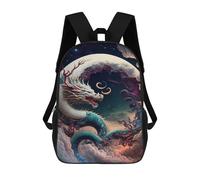 sinyumoney Dragon Moon Sky Art Sacs À Dos, Sac À Dos Enfant, Sac D'école, Sac À Dos De Voyage Imprimé En 3D, Accessoire De Mode, Sac À Dos Imperméable Pour Enfants 17inch