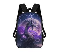 sinyumoney Dragon Moonlit Fantasy -1 Sacs À Dos, Sac À Dos Enfant, Sac D'école, Sac À Dos De Voyage Imprimé En 3D, Accessoire De Mode, Sac À Dos Imperméable Pour Enfants 17inch
