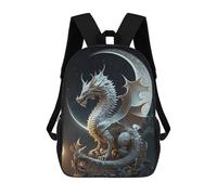 sinyumoney Dragon Moonlit Majesty -3 Sac À Dos Imprimé 3D Pour Enfants, Sac À Dos Léger Pour Écoliers Et Écoliers, Sac À Goûter Pour La Crèche 17inch