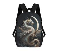 sinyumoney Dragon Moonlit Sky -10 Sac À Dos Scolaire Imprimé En 3D, Sac À Dos Tendance Pour Enfants, Sac À Dos Pour Garçons, Élèves Du Collège 17inch