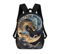sinyumoney Dragon Moonlit Sky -18 Sac À Dos Scolaire Pour Enfants, Grand Sac À Dos 3D, Cadeau Pour Enfants 17inch