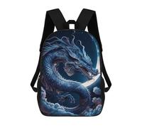 sinyumoney Dragon Moonlit Sky -30 Sacs À Dos Scolaires Pour Garçons Et Filles, Sacs À Dos Décontractés Pour Le Sport, Sacs À Dos De Grande Capacité Pour L'école Primaire 17inch