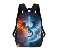 sinyumoney Dragon of Fire And Ice Sac À Dos Imprimé En 3D Pour Enfants, Sac D'école Grande Capacité, Sac De Voyage, Sac À Livres, Sac À Dos Scolaire Pour Enfants 17inch