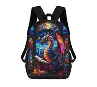 sinyumoney Dragon Reading Book Sac À Dos Enfant Tendance Et Amusant, Sac À Dos Pour Garçons Et Adolescents, Sac D'école Imprimé En 3D Pour Garçons 17inch