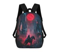 sinyumoney Dragon Rider in Cityscape Sacs À Dos Imprimés En 3D Pour Enfants, Sacs D'école Tendance Pour Garçons, Sacs De Voyage, Sacs Scolaires Pour Élèves Du Primaire 17inch