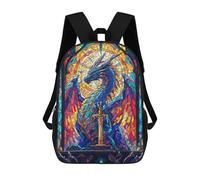 sinyumoney Dragon Stained Glass Sacs À Dos, Sac À Dos Enfant, Sac D'école, Sac À Dos De Voyage Imprimé En 3D, Accessoire De Mode, Sac À Dos Imperméable Pour Enfants 17inch