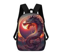 sinyumoney Dragon Sunset Artwork Sac À Dos Enfant, Sac D'école, Sac À Dos Imprimé 3D Avec Motif De Dessin Animé, Grande Capacité, Pour Garçons Et Filles 17inch