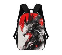 sinyumoney Dragon with Red Sun Digital Art Sac À Dos Scolaire Pour Enfants Imprimé En 3D, Idéal Pour Les Voyages Et Les Livres 17inch