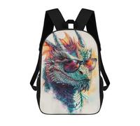 sinyumoney Dragon with Sunglasses Sac À Dos Scolaire Imprimé En 3D, Sac À Dos Décontracté Pour Enfants, Sac D'école Imprimé En 3D Pour Garçons, Primaire Et Collège 17inch
