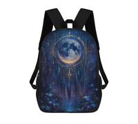 sinyumoney Dreamcatcher Moonlit Night Painting Sac À Dos Scolaire Pour Enfants, Imprimé En 3D, Tendance Et Décontracté, Pour Garçons, Élèves Du Primaire Et Du Collège 17inch