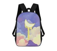 sinyumoney Dreamy Moon in Pastel Sky Sacs À Dos Pour Enfants, Sac D'école Imprimé En 3D, Cartable Pour Enfants, Sac De Voyage, Sac À Dos Garçon Fille, Sac D'école Pour Enfants 17inch