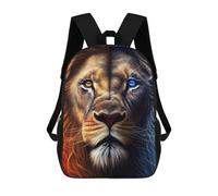 sinyumoney Dual-colored Lion Face Sac À Dos Scolaire Pour Enfants, Imprimé En 3D, Tendance Et Décontracté, Pour Garçons, Élèves Du Primaire Et Du Collège 17inch