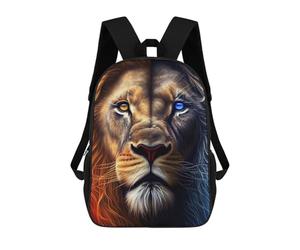 sinyumoney Dual-colored Lion Face Sac À Dos Scolaire Pour Enfants, Imprimé En 3D, Tendance Et Décontracté, Pour Garçons, Élèves Du Primaire Et Du Collège 17inch